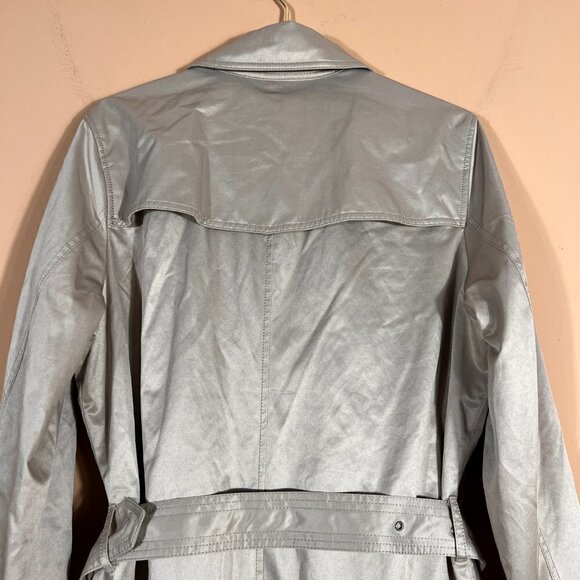 Express Khaki Belted Trench Coat Double Breasted Long Sleeve M - Picture 6 of 9